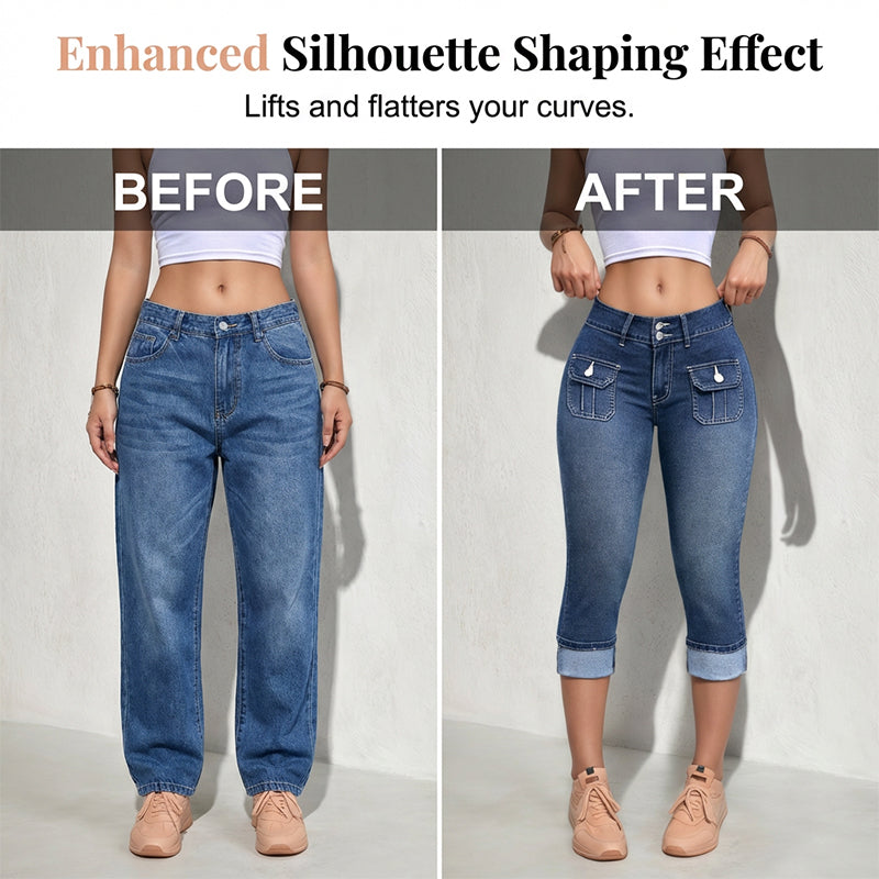 Women's Breathable Cotton Denim Capri Pants