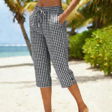 Margot | Women's Cotton Gingham Capri Pants