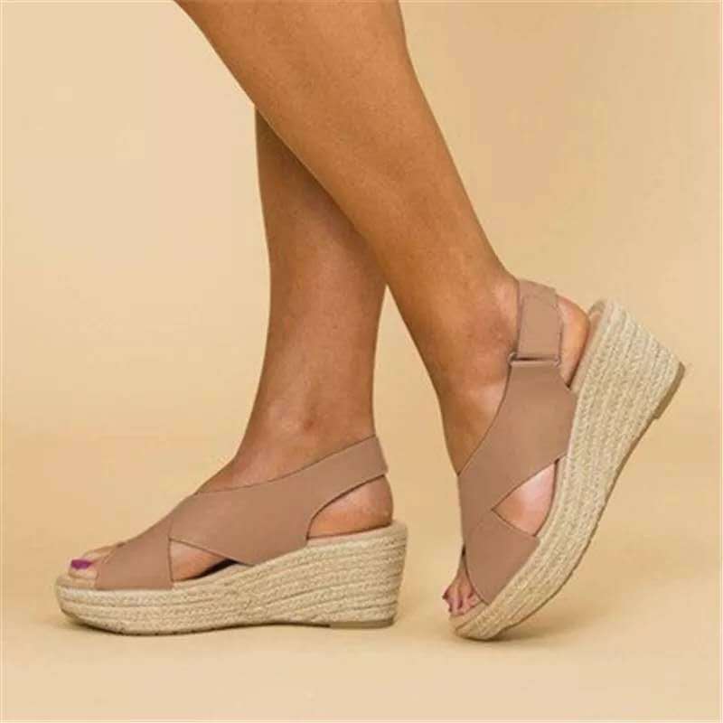 Women's Strappy Breathable Espadrille Wedge Heel Sandals