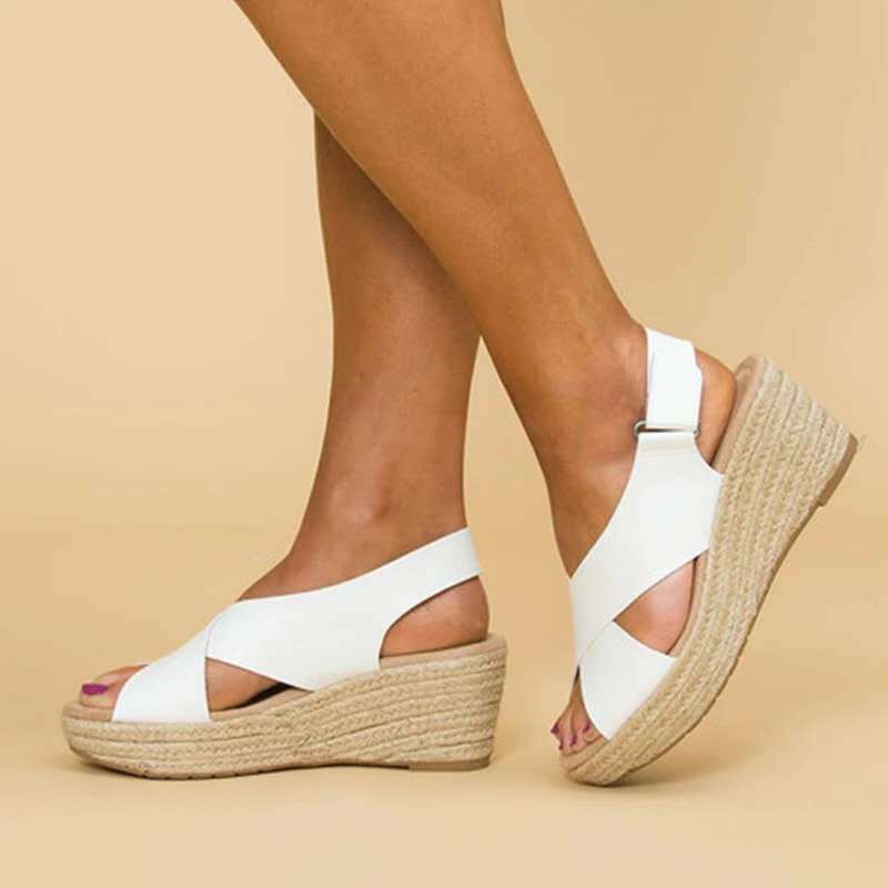 Women's Strappy Breathable Espadrille Wedge Heel Sandals